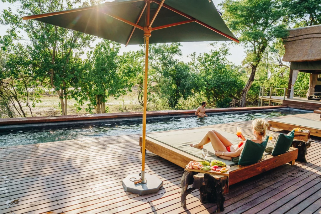 Relaxing at the pool on Safari