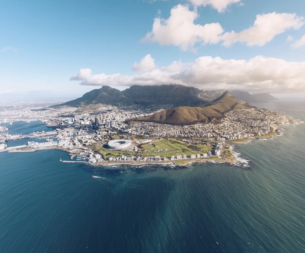 Aerial view of Cape Town