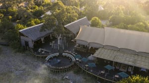 aerial view of atzaro okavango luxury camp