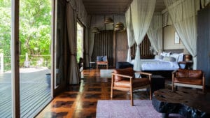 luxury room at the Atzaro Okavango camp in Botswana